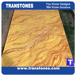Faux Backlit Acrylic Panels for Reception Desk