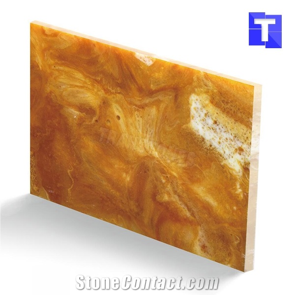 Faux Backlit Acrylic Panels for Reception Desk