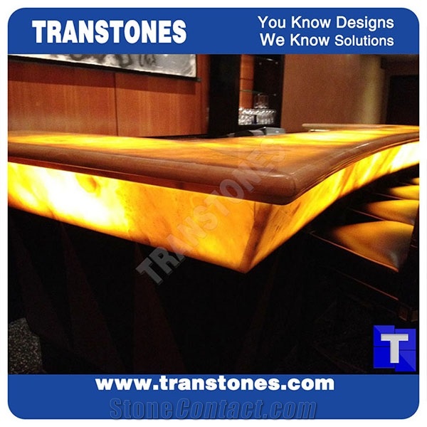 Faux Backlit Acrylic Panels for Reception Desk