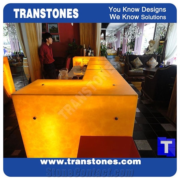 Faux Backlit Acrylic Panels for Reception Desk