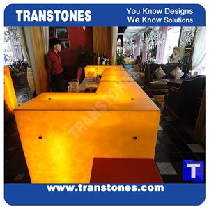 Faux Backlit Acrylic Panels for Reception Desk