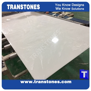 Faux Backlit Alabaster Panel for Reception Desk