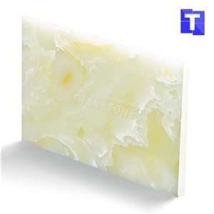 Faux Backlit Alabaster Panels for Reception Desk