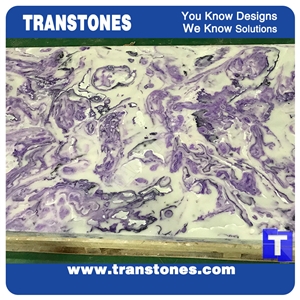 Faux Backlit Alabaster Slabs for Reception Desks