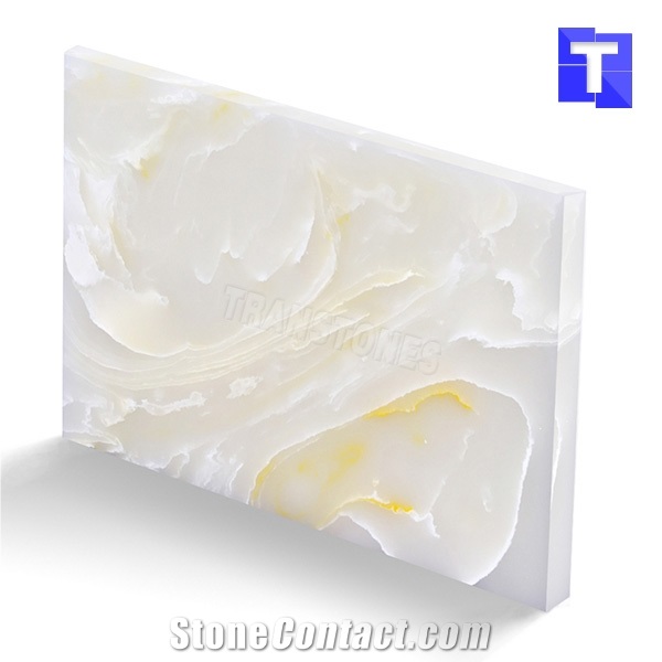 Faux Backlit Alabaster Slabs for Reception Desks
