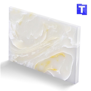 Faux Backlit Alabaster Slabs for Reception Desks