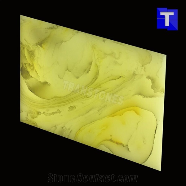 Faux Backlit Alabaster Slabs for Reception Desks