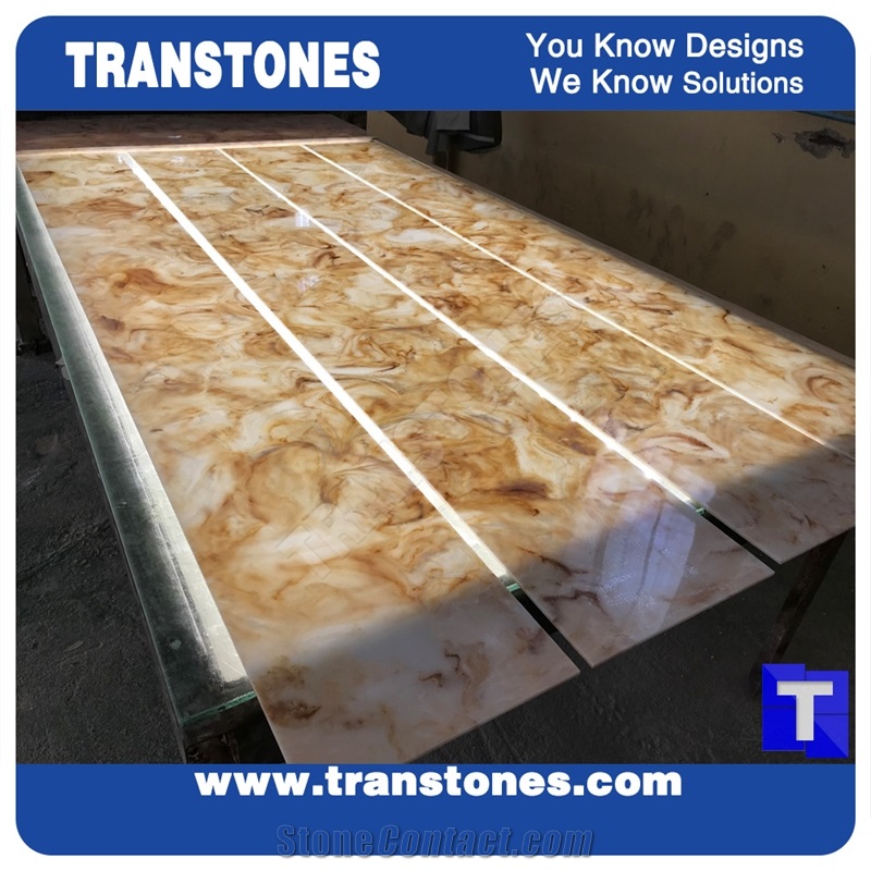 Faux Backlit Resin Panel for Bar Top & Wall Tiles