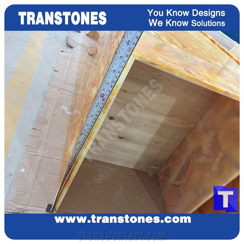 Golden Yellow Artificial Marble Slab Tiles