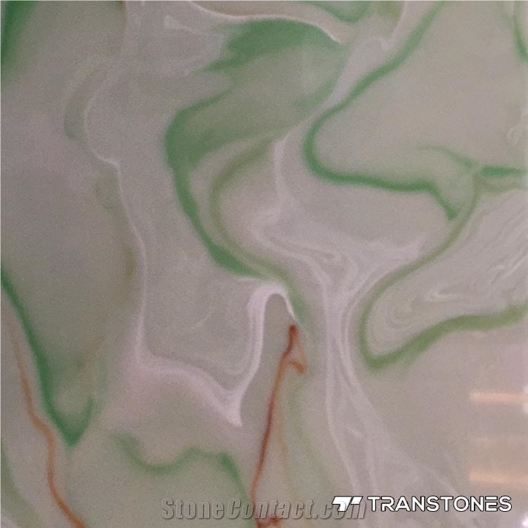 Green White Faux Onyx Sheet Building Tile