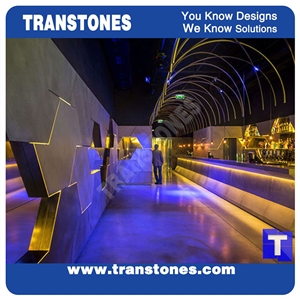 Grey Artificial Quartz Stones Hotel Commercial Bar Top