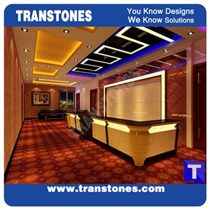 Grey Artificial Quartz Stones Hotel Commercial Bar Top