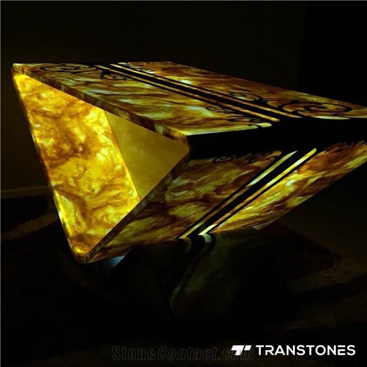 Irregular Transparent Yellow Faux Onyx Counter Top