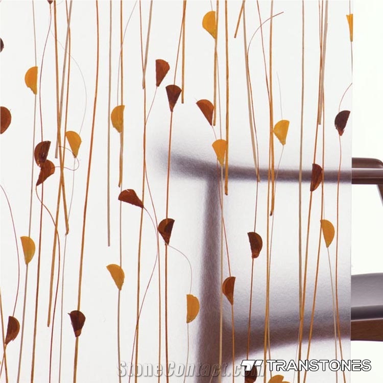 Leaf Pattern Translucent Acrylic Panel Door Design