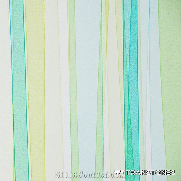 Multicolor Acrylic Backlit Resin Slab Office Decor
