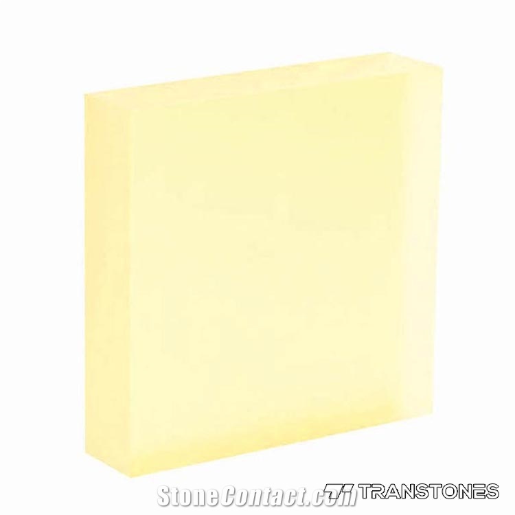 Pale Yellow Backlit Resin Panel Acrylic Sheet