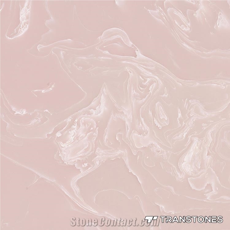 Pink Polished Translucent Resign Faux Alabaster Slabs