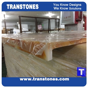 Polished Rainbow Yellow Golden Faux Onyx Tabletops