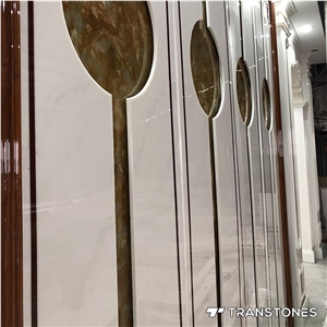 Pure White Artificial Onyx Marble Slabs for Wall Decor