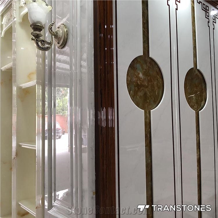Pure White Artificial Onyx Marble Slabs for Wall Decor