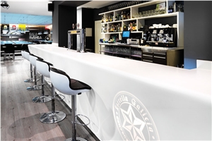Pure White Corian Marble Circle Round Bar Top