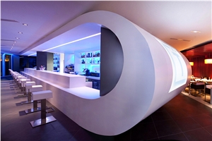 Pure White Lighting Acrylic Circle Round Bar Top