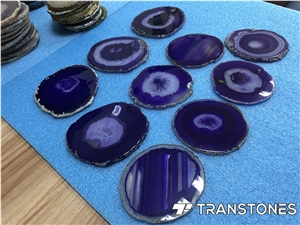 Purple Agate Translucent Natural Stone for Decors