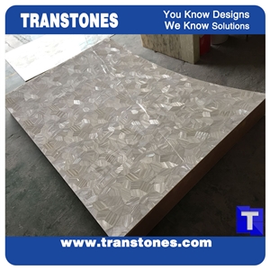 Silver Mother Pearl Mosaic Artificial Panels Tiles Slabs