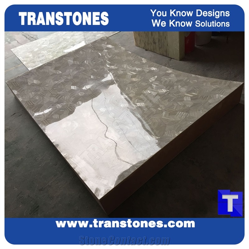 Silver Mother Pearl Mosaic Artificial Panels Tiles Slabs