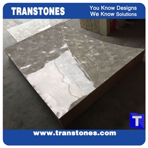 Silver Mother Pearl Mosaic Artificial Panels Tiles Slabs