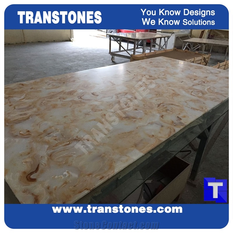 Solid Surface Beige Bahia Artificial Marble Stones