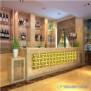 Square Pattern Faux Stone Alabaster Reception Top