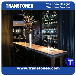 Translucent Artificial Marble Reception Desk