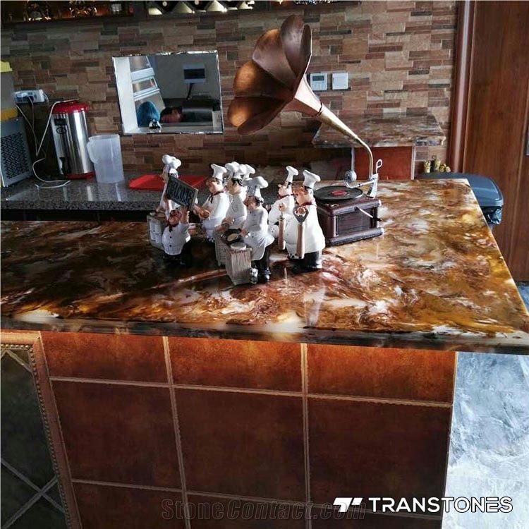 Translucent Artificial Sheet Onyx Bar Top