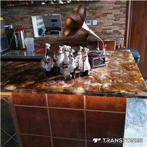 Translucent Artificial Sheet Onyx Bar Top