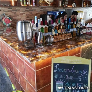 Translucent Artificial Sheet Onyx Bar Top