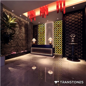 Translucent Artificial Wooden Onyx Stone Building Wall Panel