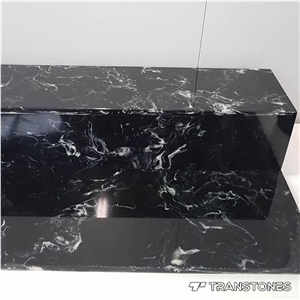 Translucent Black Alabaster Sheet Reception Top