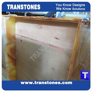 Translucent Engineered Faux Onyx Reception Desk