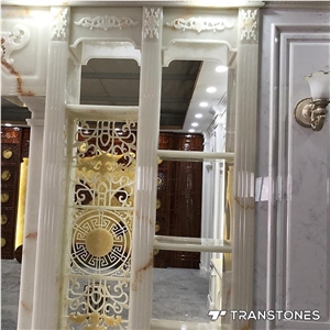 White Artificial Alabaster Stone Chinese Style Home Decors