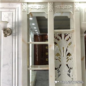 White Artificial Alabaster Stone Chinese Style Home Decors