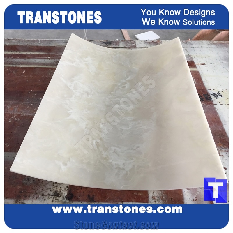 White Artificial Backlit Slabs for Interior Decros