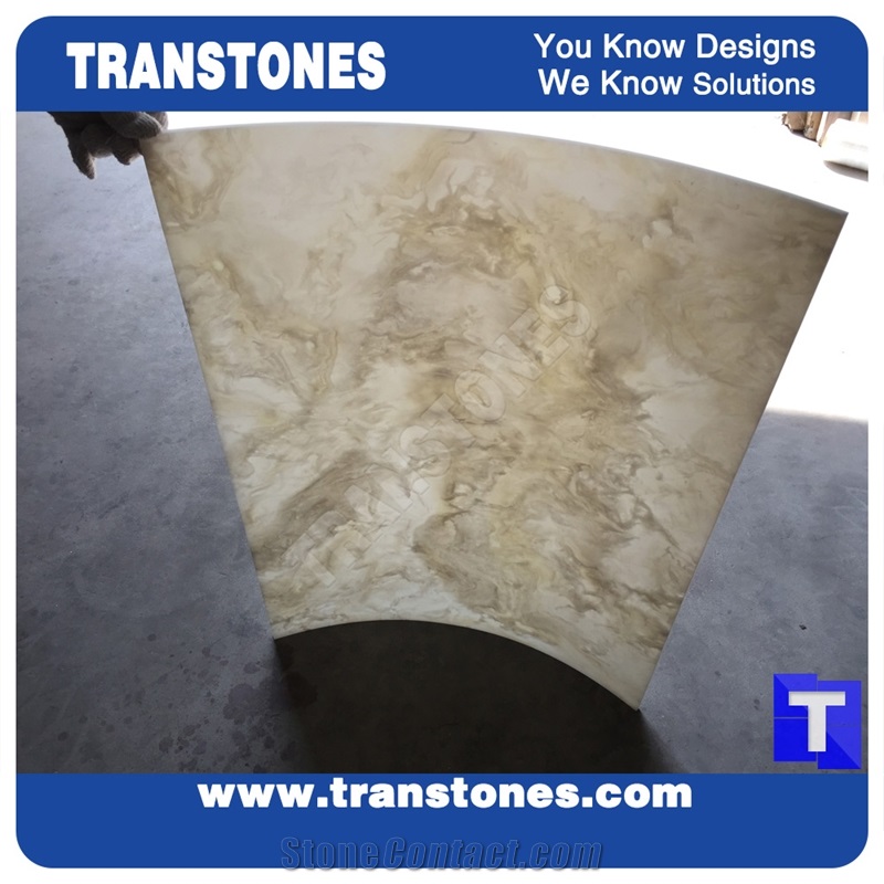 White Artificial Backlit Slabs for Interior Decros