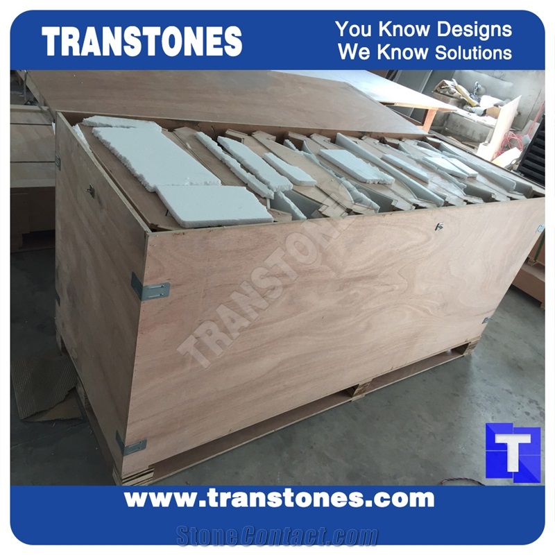 White Artificial Backlit Slabs for Interior Decros