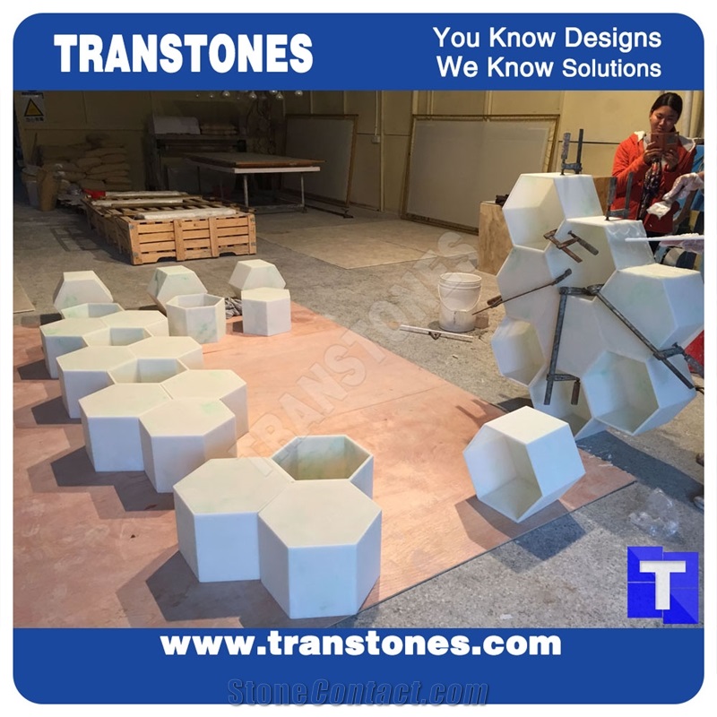 White Artificial Marble/Alabaster Sheet for Decors