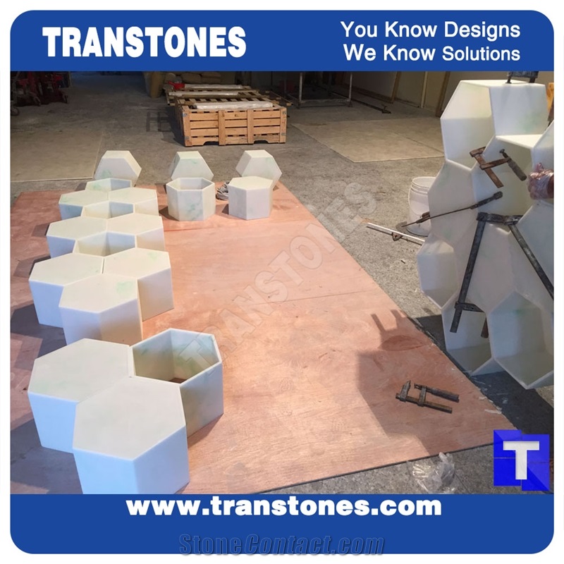 White Artificial Marble/Alabaster Sheet for Decors