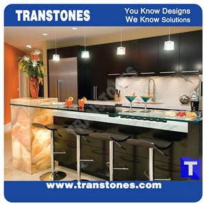 White Carrara Faux Marble Receoption Desk