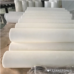 White Column Artificial Onyx Marble Building Stone