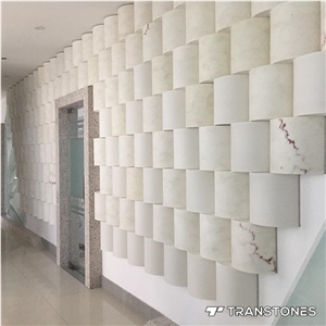 White Column Artificial Onyx Marble Building Stone