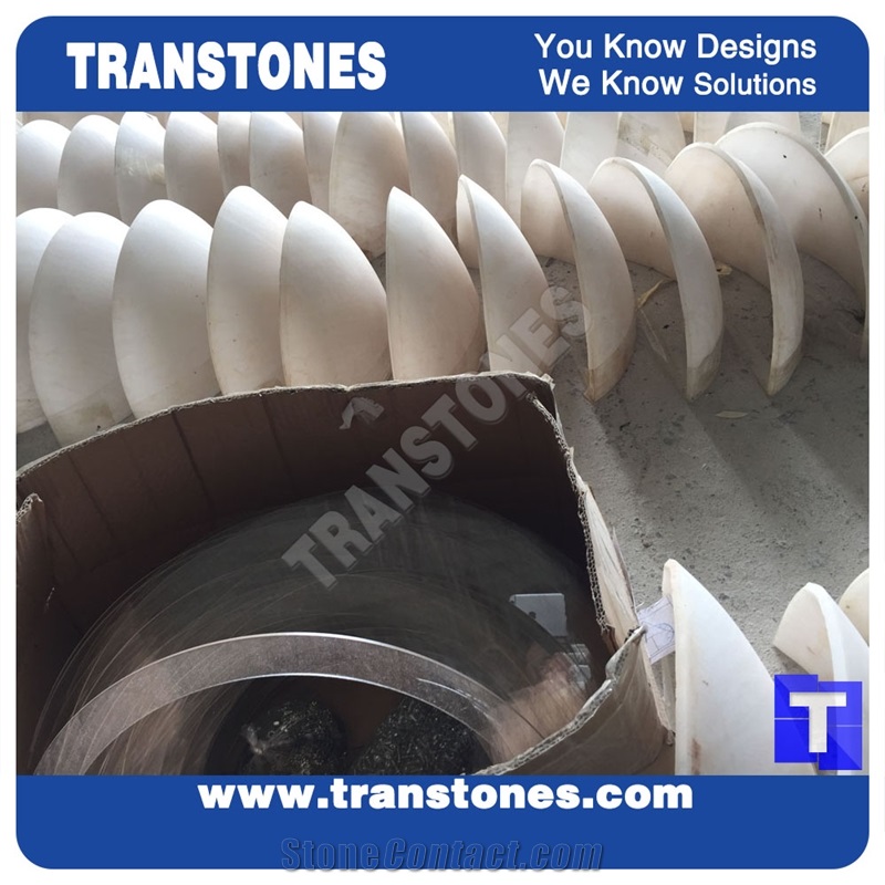 White Solid Surface Faux Alabaster Panels Decors